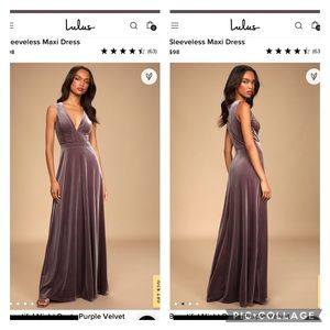 Lulu’s velvet sleeveless gown